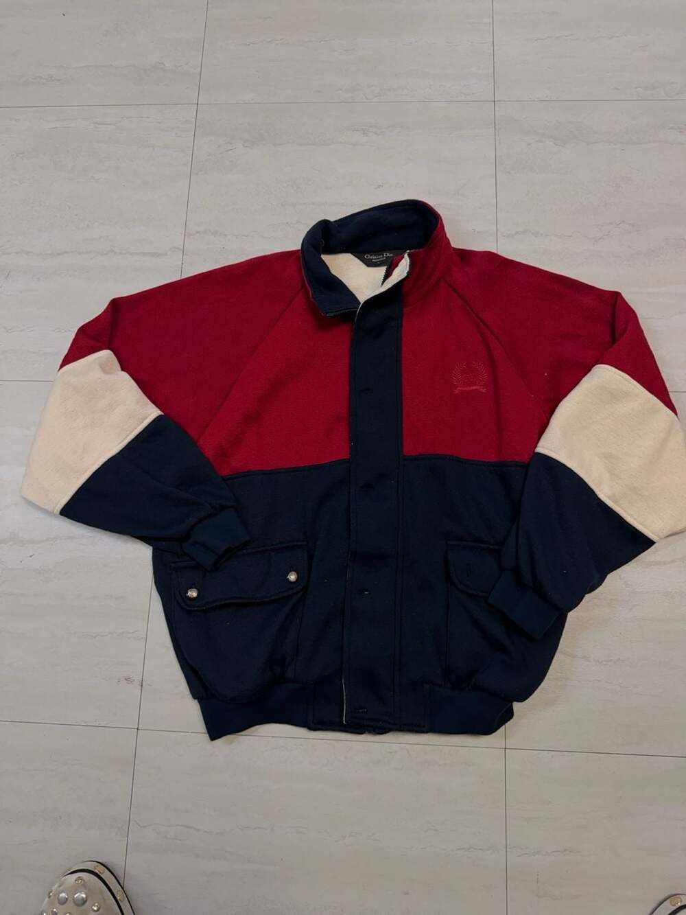 Vintage Christian Dior Monsieur Colorblock Zip-Up Bomber Jacket